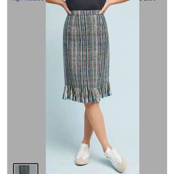 Anthropologie Maeve Tweed fringe skirt size 0 - Picture 1 of 11